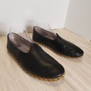 Sabah Bolo Black Leather Loafers Size M42 Handmade Slip-On Comfort Shoes Turkey